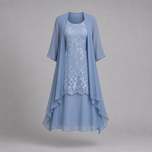 Amelia | Women's Wedding Guest Flowing Sheer Sleeve Midi Dress