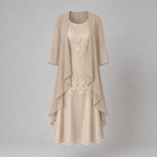 Amelia | Women's Wedding Guest Flowing Sheer Sleeve Midi Dress