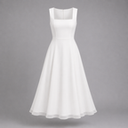 Camille | Women's Wedding Guest Elegant Square Neck Midi Dress