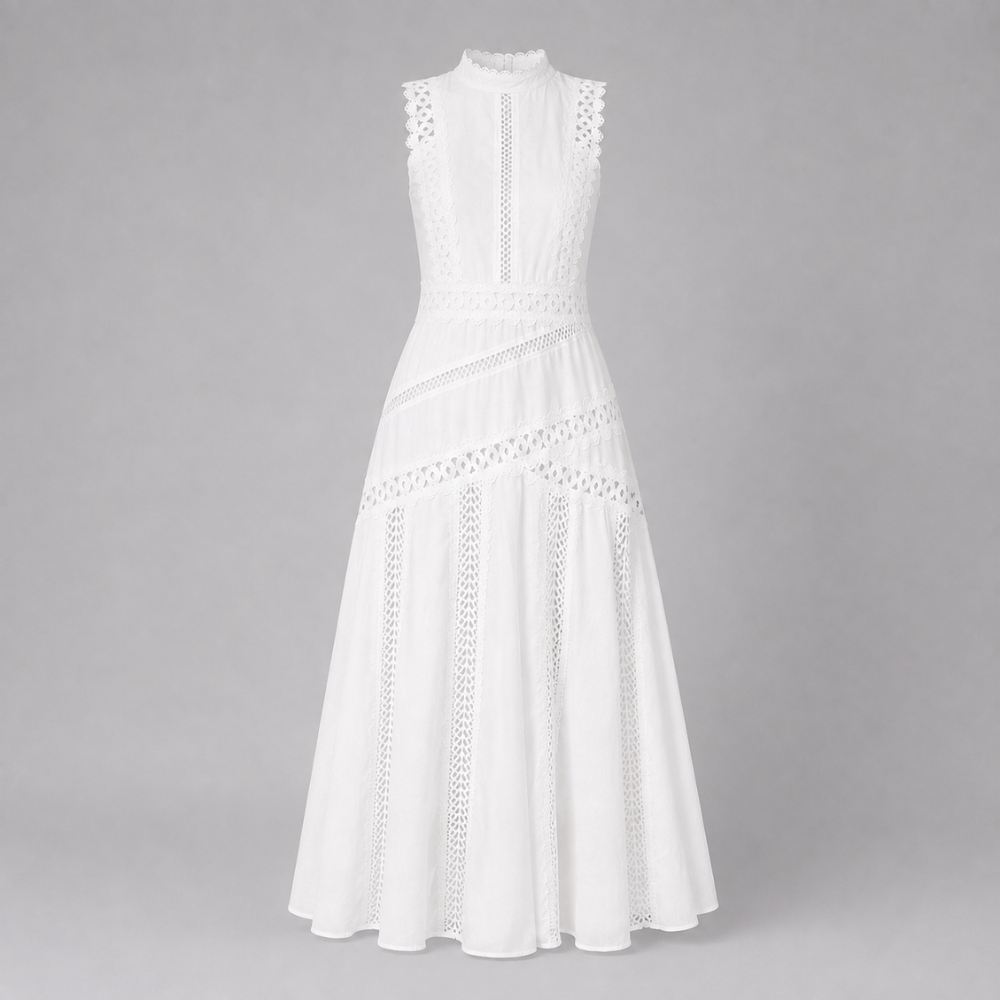 Elodie | Women's Sleeveless Lace Midi Wedding Guest Dress