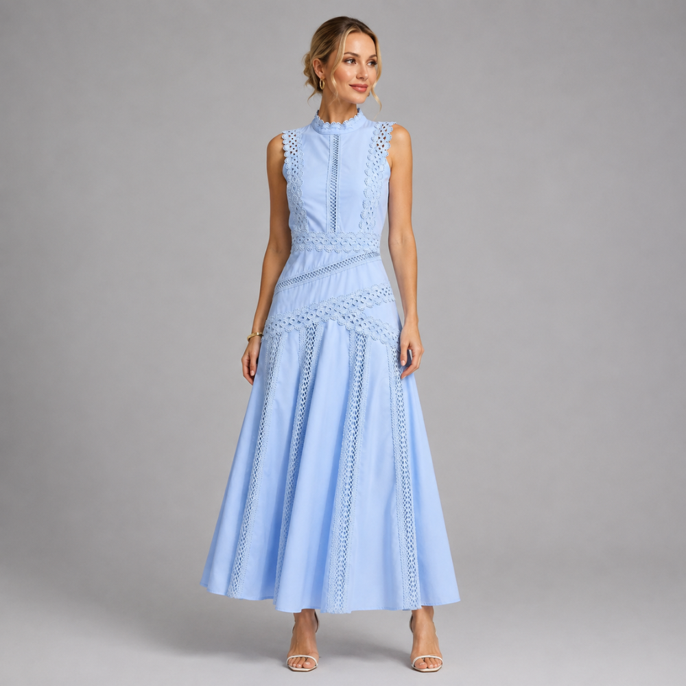 Elodie | Women's Sleeveless Lace Midi Wedding Guest Dress