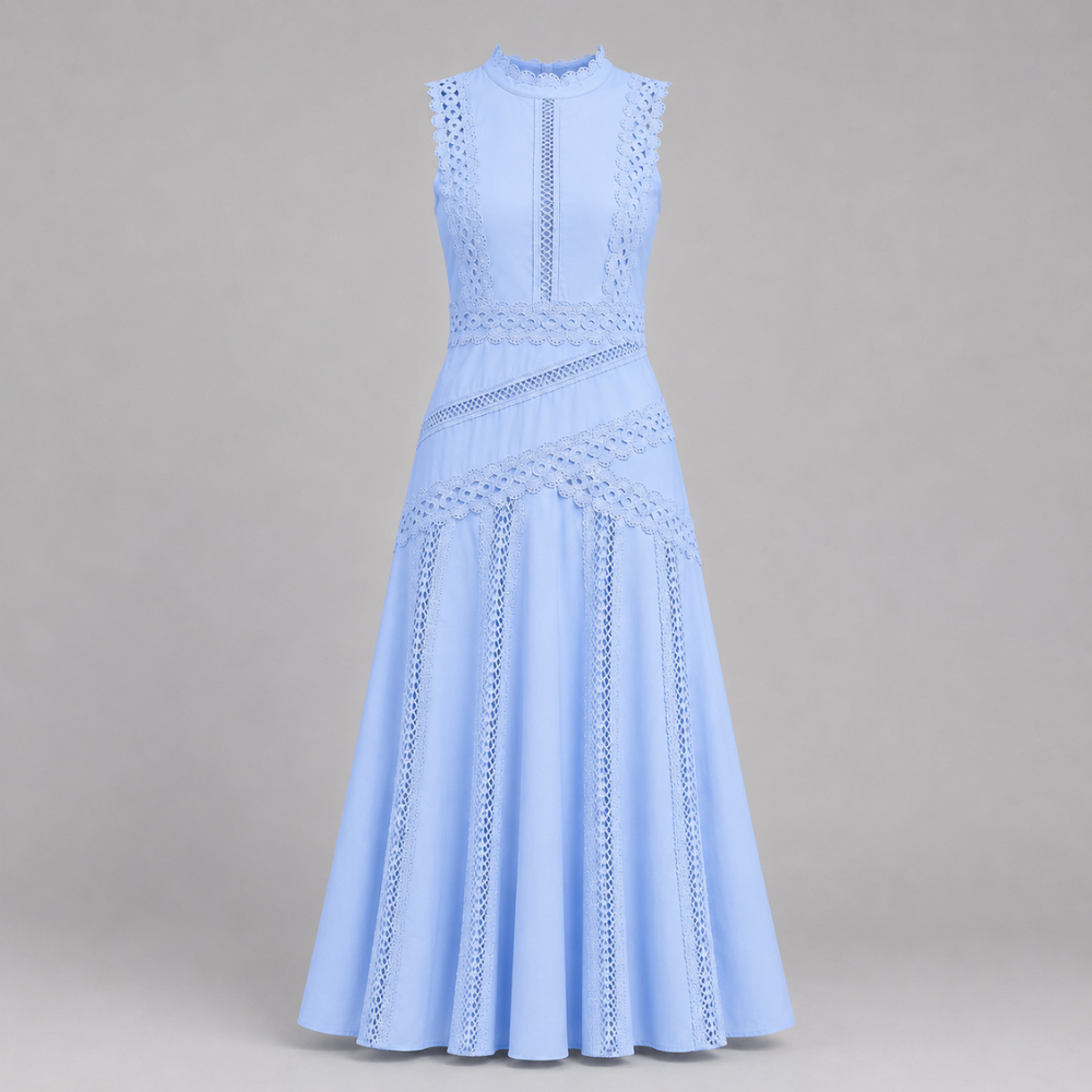 Elodie | Women's Sleeveless Lace Midi Wedding Guest Dress