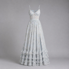 Juliette | Women's Floral Corset Ruffle Maxi Fall Wedding Guest Dress