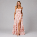 Juliette | Women's Floral Corset Ruffle Maxi Fall Wedding Guest Dress