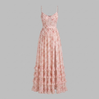 Juliette | Women's Floral Corset Ruffle Maxi Fall Wedding Guest Dress