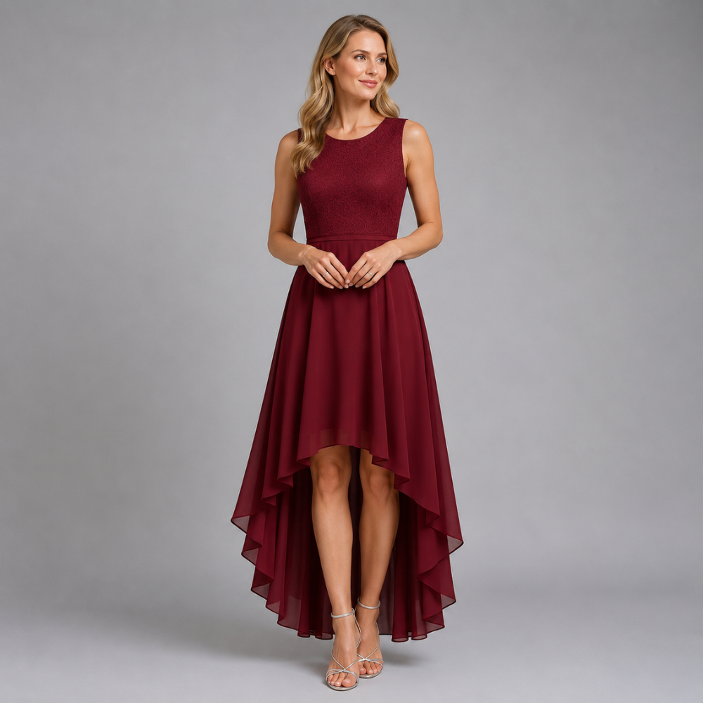 Madeline | Women's Wedding Guest Elegant High-Low Dress