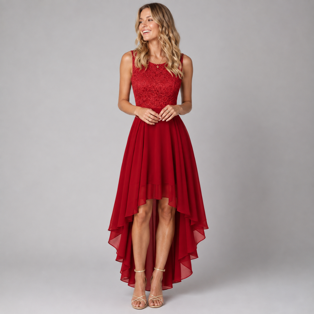 Madeline | Women's Wedding Guest Elegant High-Low Dress