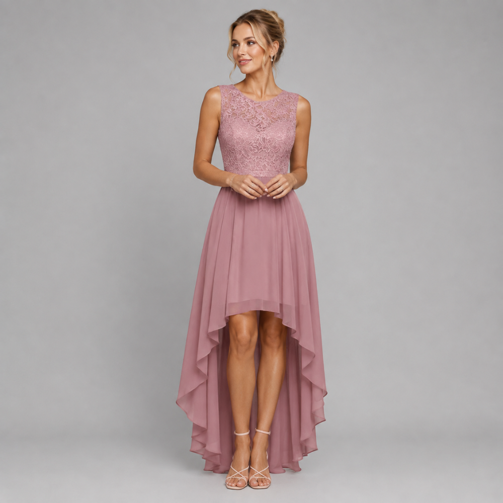 Madeline | Women's Wedding Guest Elegant High-Low Dress