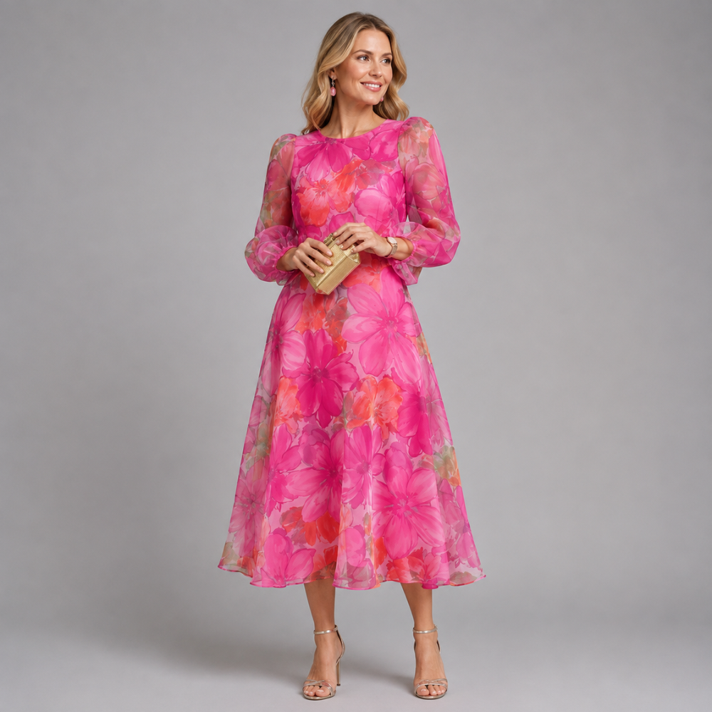 Rosalie | Women's Wedding Guest Formal Floral Midi Dress