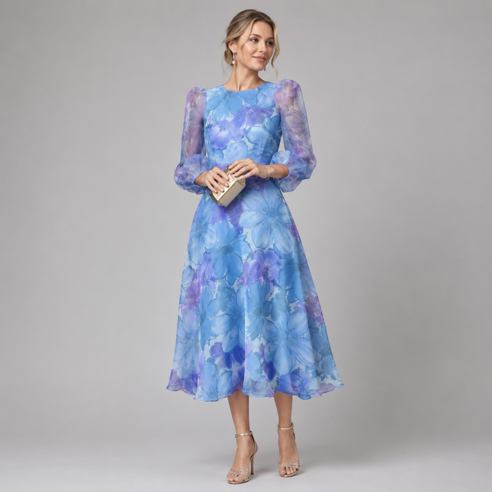 Rosalie | Women's Wedding Guest Formal Floral Midi Dress