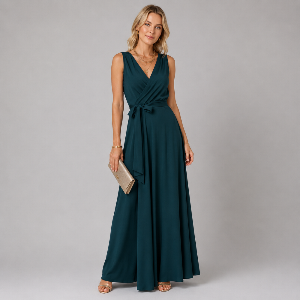 Selena | Women's Wedding Guest Elegant Wrap Maxi Dress