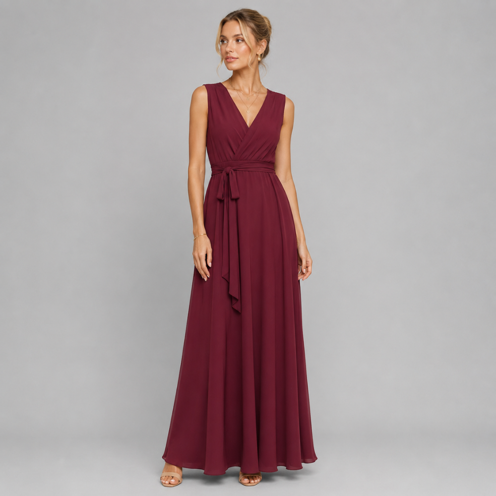 Selena | Women's Wedding Guest Elegant Wrap Maxi Dress