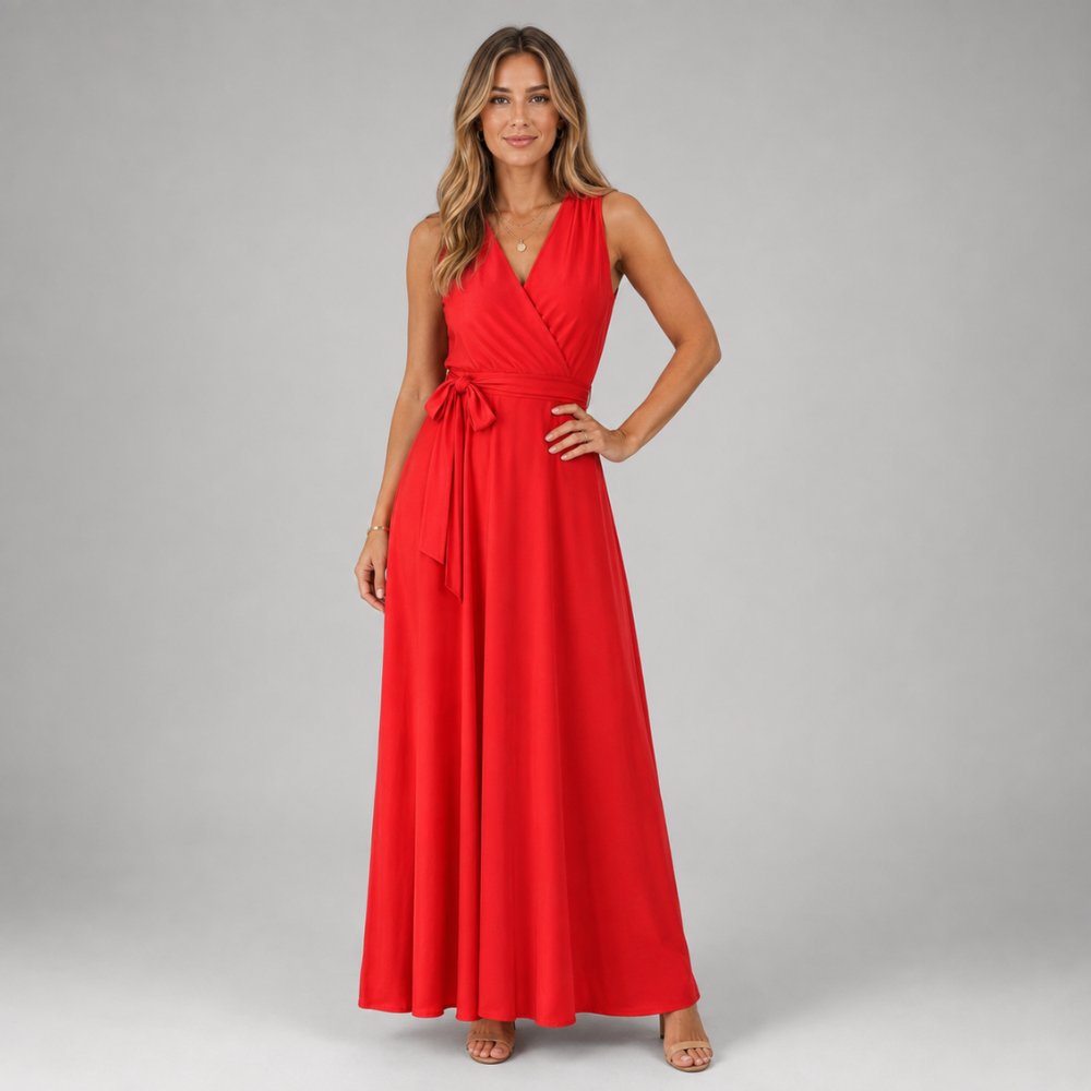 Selena | Women's Wedding Guest Elegant Wrap Maxi Dress