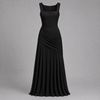 Sienna | Women's Ruched Square-Neck Fall Maxi Wedding Guest Dress