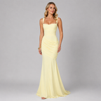 Sienna | Women's Ruched Square-Neck Fall Maxi Wedding Guest Dress