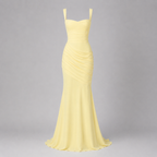 Sienna | Women's Ruched Square-Neck Fall Maxi Wedding Guest Dress