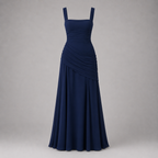 Sienna | Women's Ruched Square-Neck Fall Maxi Wedding Guest Dress